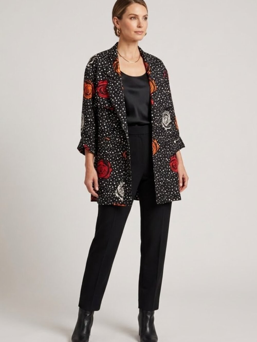 Escada Women’s 100% Silk Blazer Style Slit Top Size French 36 / US4